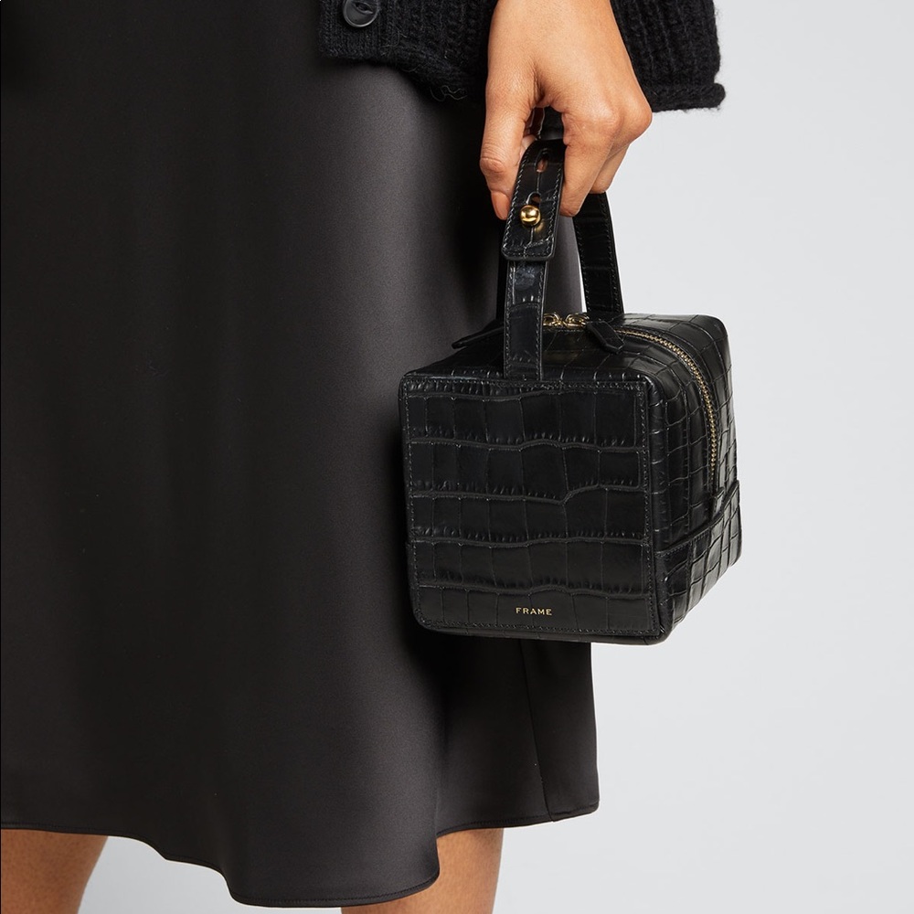 Frame les second cube croc-embossed bag - Picture 2 of 6